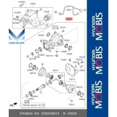 50-501 rear differential hyundai santa fe tm 2018-23